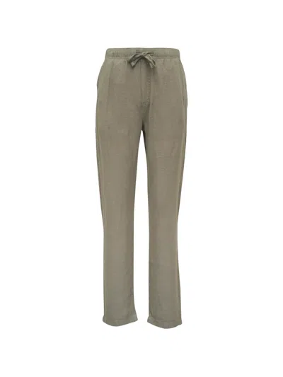 Faherty Linen Drawstring Trousers In Gray