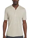 Faherty Linen Henley In Neutral