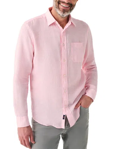 Faherty Linen Laguna Shirt In Pink
