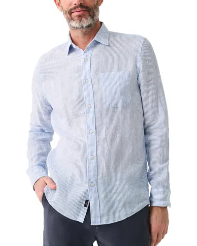 Faherty Linen Laguna Shirt In Blue