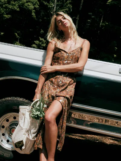 Faherty Linen Milo Dress In Victorian Garden