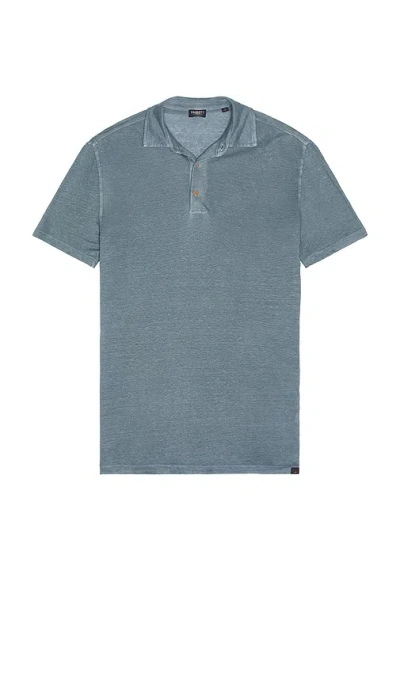 Faherty Linen Polo In Blue