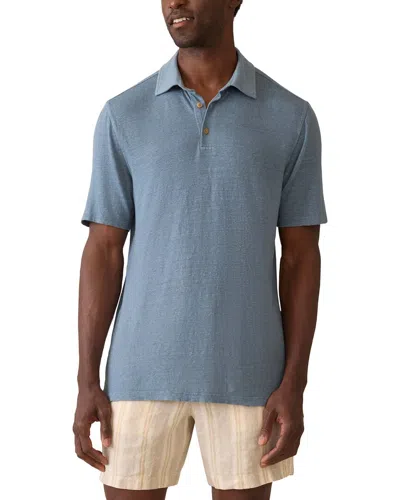 Faherty Linen Polo Shirt In Multi