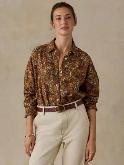 Faherty Linen Relaxed Shirt In Victorian Garden