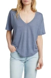 FAHERTY FAHERTY LINEN V-NECK T-SHIRT