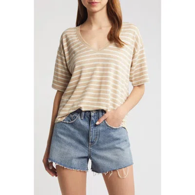 FAHERTY FAHERTY LINEN V-NECK T-SHIRT