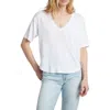 Faherty Oceanside Linen V-neck T-shirt In White