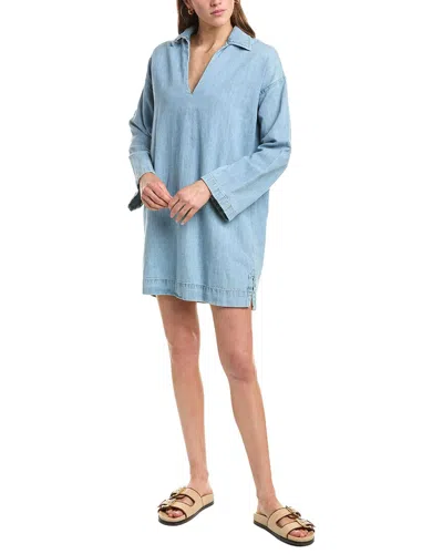 Faherty Linen-blend Denim Sail Away Dress In Blue
