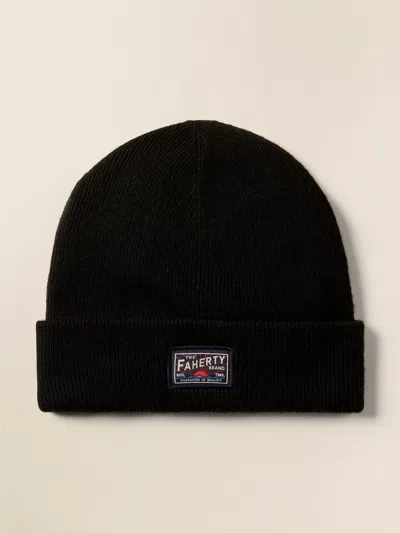 Faherty Logo Beanie In Black