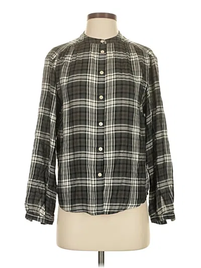 Pre-owned Faherty Long Sleeve Blouse In Black
