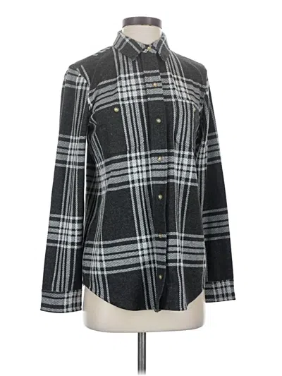 Pre-owned Faherty Long Sleeve Blouse In Black