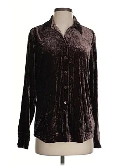 Pre-owned Faherty Long Sleeve Blouse In Black