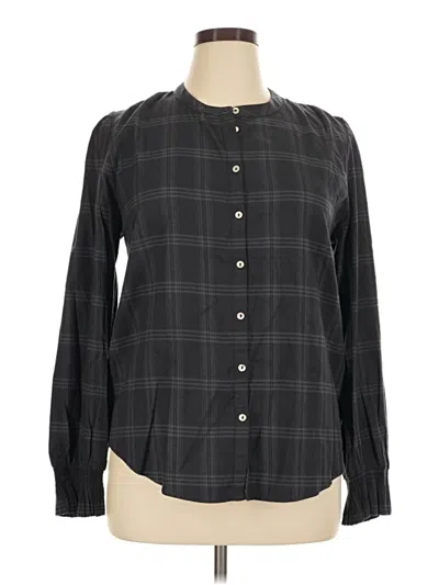 Pre-owned Faherty Long Sleeve Blouse In Black