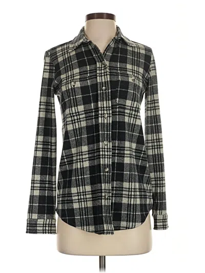 Pre-owned Faherty Long Sleeve Blouse In Black