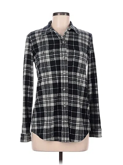 Pre-owned Faherty Long Sleeve Blouse In Black