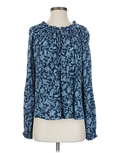 Pre-owned Faherty Long Sleeve Blouse In Blue
