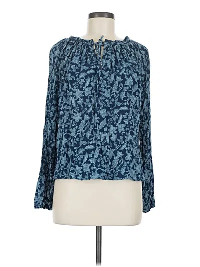 Pre-owned Faherty Long Sleeve Blouse In Blue