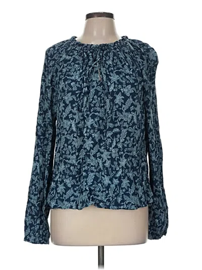 Pre-owned Faherty Long Sleeve Blouse In Blue