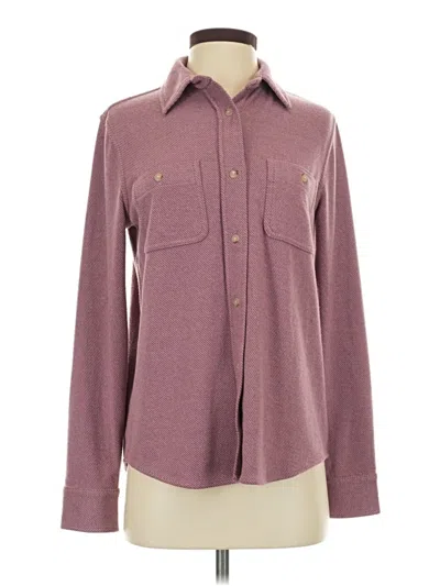 Pre-owned Faherty Long Sleeve Blouse In Burgundy
