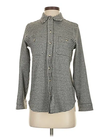 Pre-owned Faherty Long Sleeve Blouse In Gray