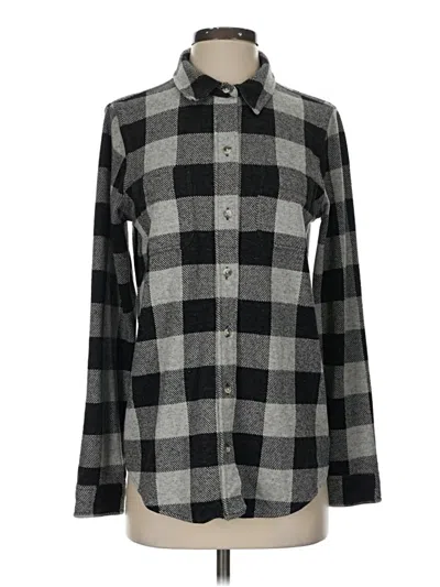 Pre-owned Faherty Long Sleeve Blouse In Gray