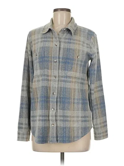 Pre-owned Faherty Long Sleeve Blouse In Gray