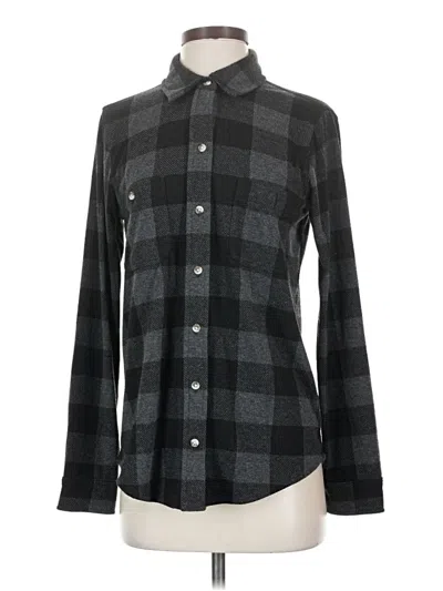 Pre-owned Faherty Long Sleeve Blouse In Gray