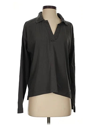Pre-owned Faherty Long Sleeve Blouse In Gray