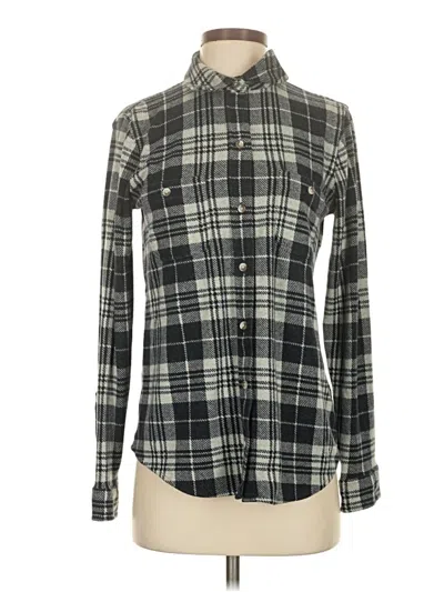 Pre-owned Faherty Long Sleeve Blouse In Gray