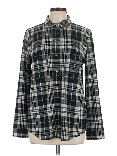 Pre-owned Faherty Long Sleeve Blouse In Gray