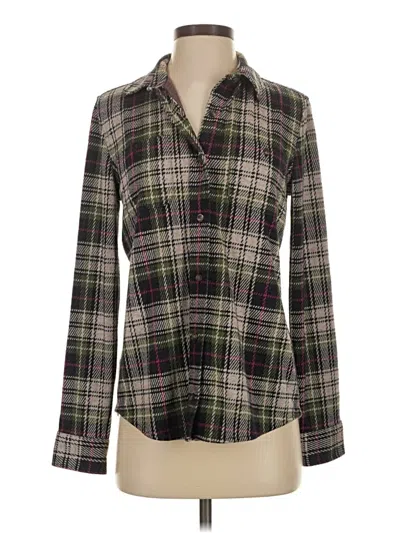 Pre-owned Faherty Long Sleeve Blouse In Green