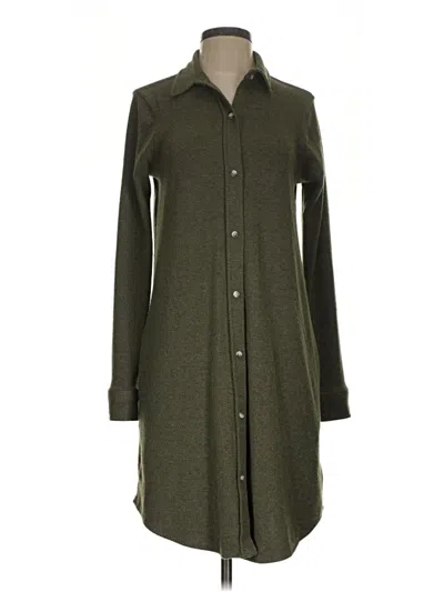 Pre-owned Faherty Long Sleeve Blouse In Green