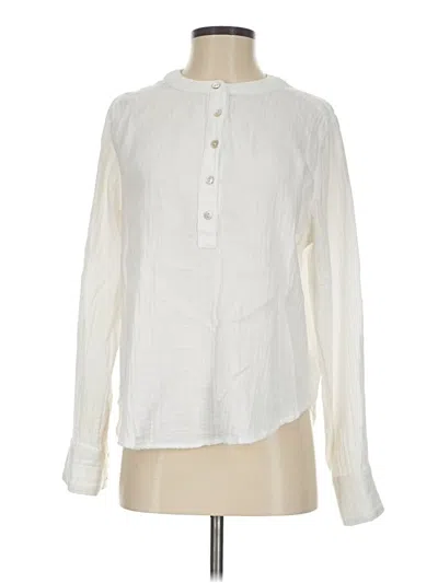 Pre-owned Faherty Long Sleeve Blouse In Ivory
