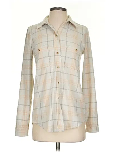 Pre-owned Faherty Long Sleeve Blouse In Ivory