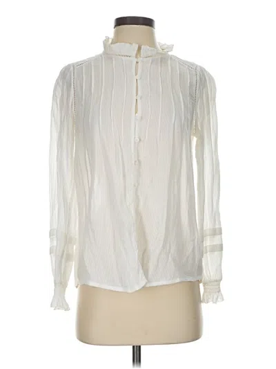 Pre-owned Faherty Long Sleeve Blouse In Ivory
