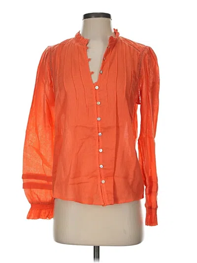 Faherty Long Sleeve Blouse In Orange