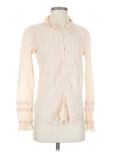 Pre-owned Faherty Long Sleeve Blouse In White