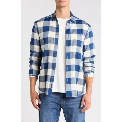 Faherty Long Sleeve Breeze Linen Blend Shirt In Blue