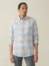 Faherty Long-sleeve Breeze Shirt In Coral River Plaid