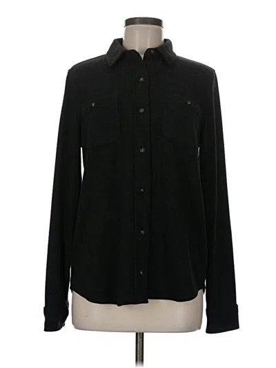 Pre-owned Faherty Long Sleeve Button Down Shirt In Black