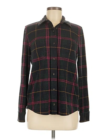 Pre-owned Faherty Long Sleeve Button Down Shirt In Black