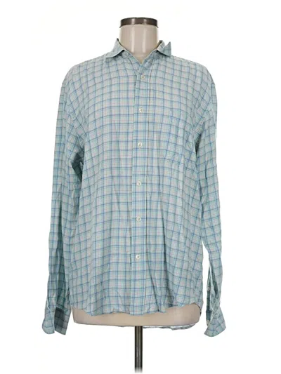 Pre-owned Faherty Long Sleeve Button Down Shirt In Blue
