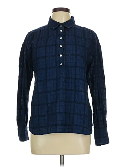 Pre-owned Faherty Long Sleeve Button Down Shirt In Blue