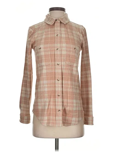 Pre-owned Faherty Long Sleeve Button Down Shirt In Brown