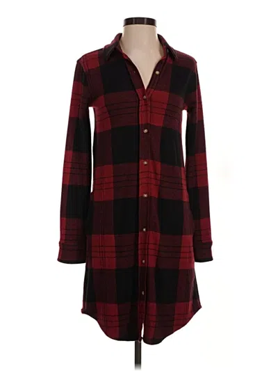 Pre-owned Faherty Long Sleeve Button Down Shirt In Burgundy