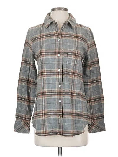 Pre-owned Faherty Long Sleeve Button Down Shirt In Gray