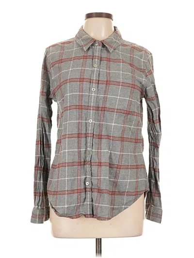 Pre-owned Faherty Long Sleeve Button Down Shirt In Gray
