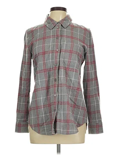 Pre-owned Faherty Long Sleeve Button Down Shirt In Gray