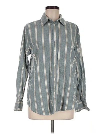 Pre-owned Faherty Long Sleeve Button Down Shirt In Gray