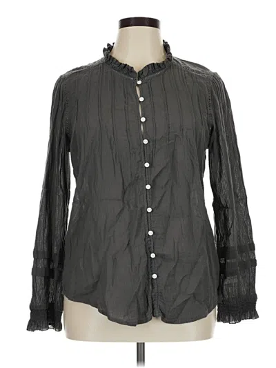 Pre-owned Faherty Long Sleeve Button Down Shirt In Gray